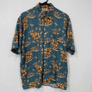 Munsingwear Mens Hawaiian Tropical Island Shirt Short Sleeve Button Up M‎
